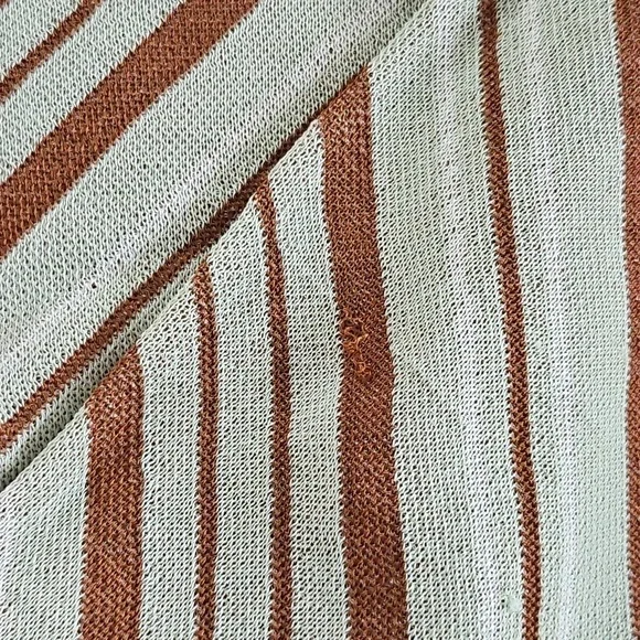 Zara Stripe Knit Top & Skirt Co Ord Set Size Large Green/ Brown Skirt Sets